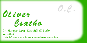 oliver csatho business card